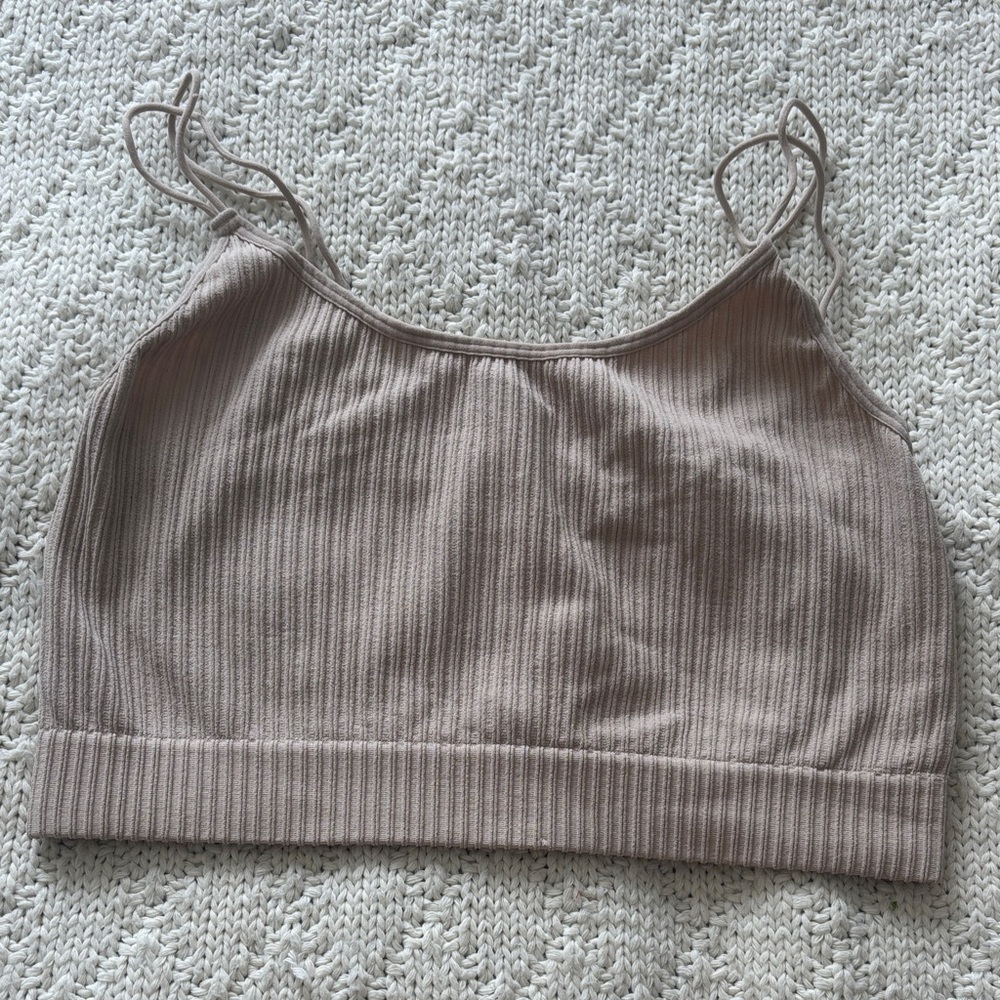 Ribbed Tan Crop Top